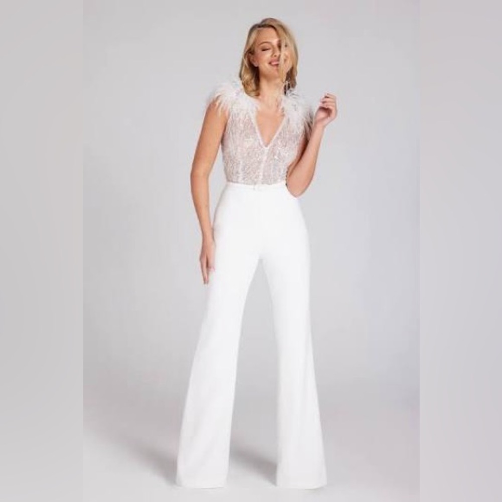 Nadine Merabi Elissa Elegant White Jumpsuit